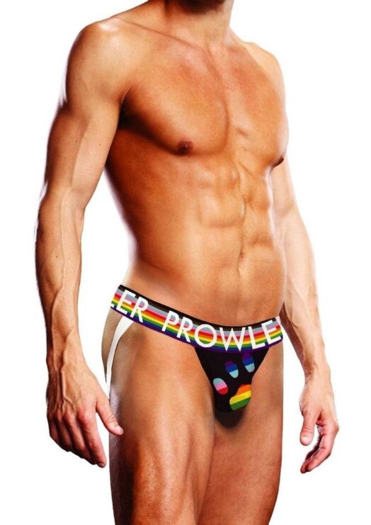 Prowler Black Oversized Paw Jock - XXLarge - Black/Rainbow