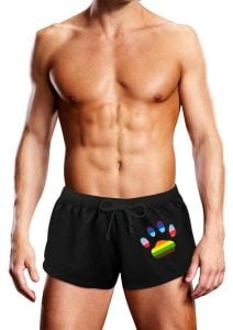 Prowler Oversized Paw Swimming Trunk - XLarge - Black/Rainbow