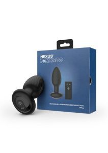 Nexus Tornado Rechargeable Silicone Rotating Butt Plug with Remote Control - Black