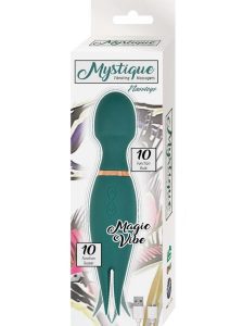 Mystique Vibrating Massagers Rechargeable Silicone Magic Wand - Green