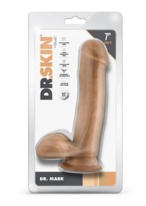 Dr. Skin Mr. Mark Dildo with Balls and Suction Cup 7in - Caramel