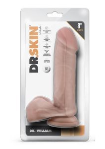 Dr. Skin Dr. William Dildo with Balls and Suction Cup 8in - Vanilla