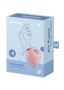 Satisfyer Cutie Heart Rechargeable Silicone Clitoral Stimulator - Light Red