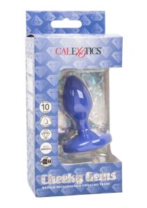 Cheeky Gems Rechargeable Silicone Vibrating Probe - Medium - Blue