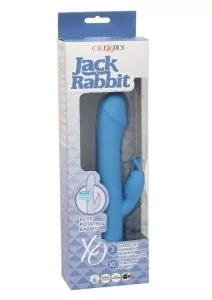Jack Rabbit Elite Rotating Rabbit Silicone Rechargeable Vibrator - Blue