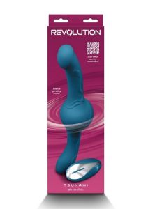 Revolution Tsunami Rechargeable Silicone Vibrator with Remote Control - Teal