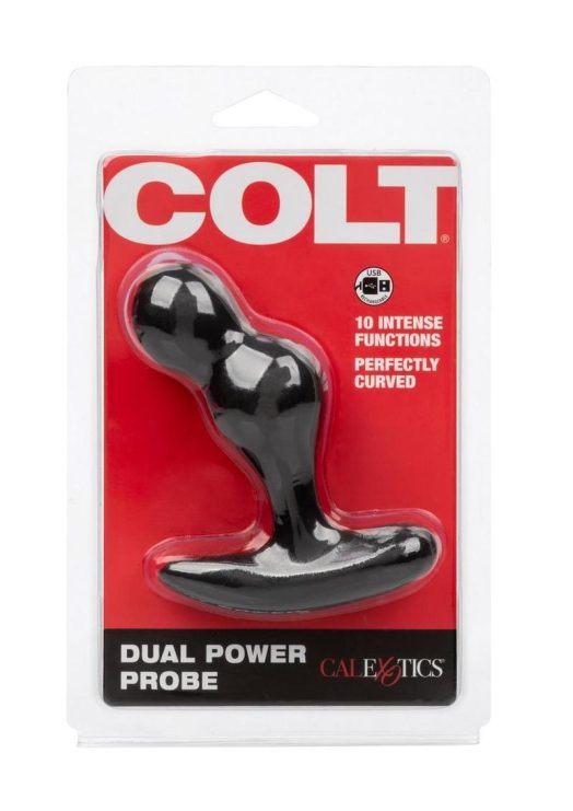 Colt Dual Power Probe Rechargeable Silicone Vibrator - Black