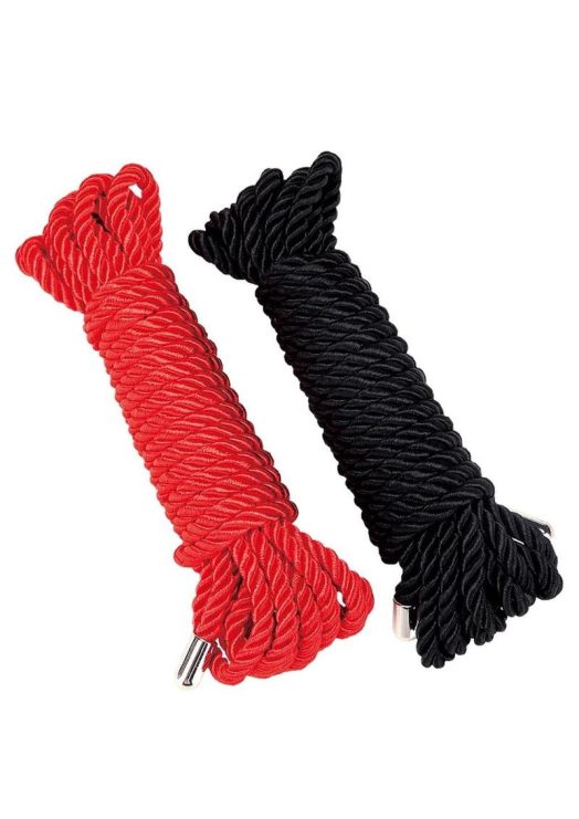 Whipsmart Heartbreaker Silky Bondage Rope (2 Pack) - Red/Black