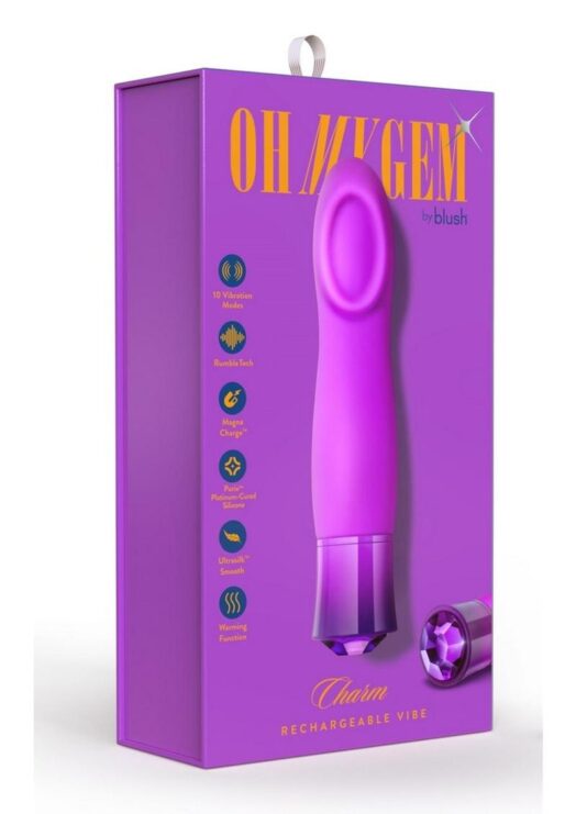 Oh My Gem Charm Rechargeable Silicone Vibrator - Amethyst Purple