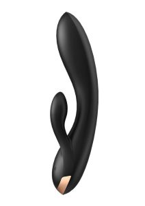 Satisfyer Double Flex Silicone Rabbit Vibrator - Black