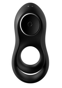 Satisfyer Lengendary Duo Silicone Vibrating Cock and Ball Ring - Black