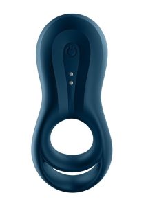 Satisfyer Epic Duo Silicone Vibrating Cock and Ball Ring - Blue