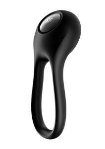 Satisfyer Majestic Duo Silicone Vibrating Cock and Ball Ring - Black