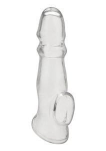 Blue Line Girthy Penis Enhancing Sleeve Extension 6.75in - Clear