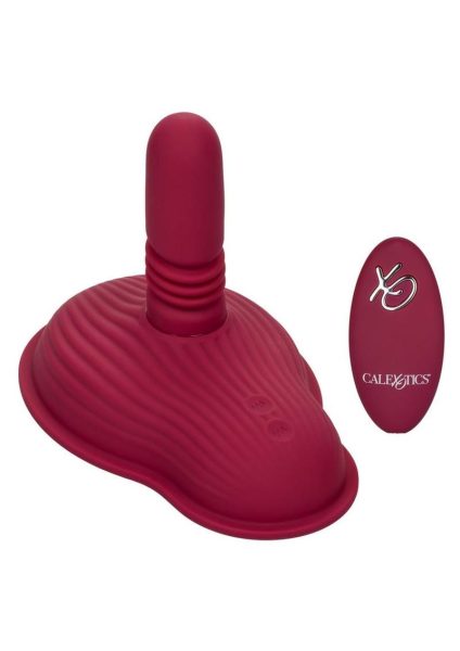 Dual Rider Rechargeable Silicone Remote Control Thrust and Grind Massager - Red