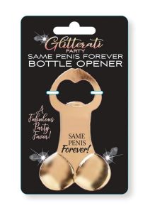 Glitterati Penis Bottle Opener - Rose Gold/Black
