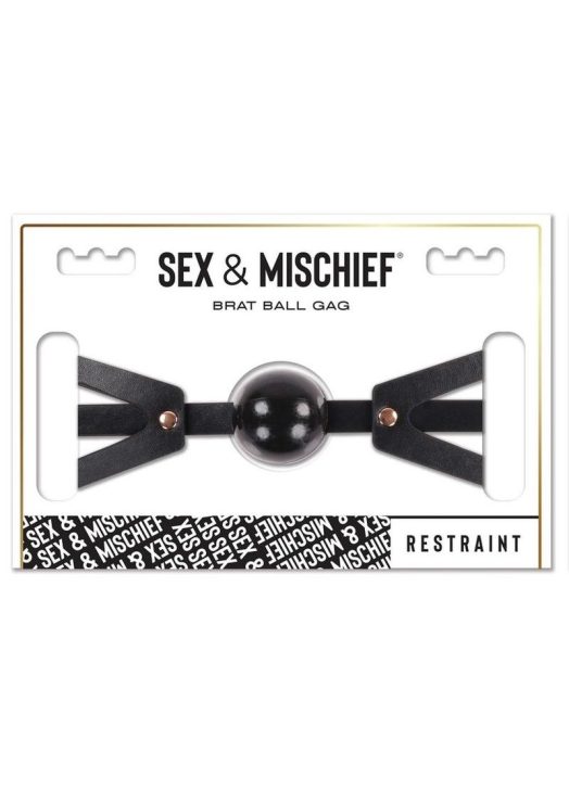 Sex and Mischeif Brat Ball Gag - Black/Rose Gold