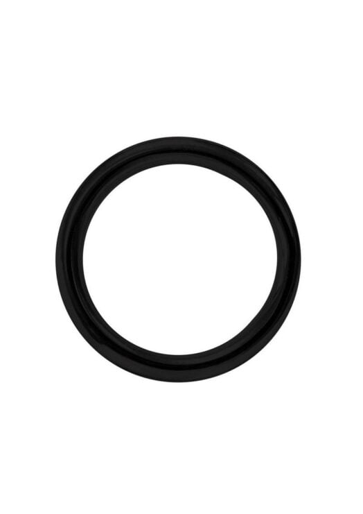 Stainless Steel Round Cock Ring 50mm - Black