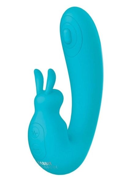 The Internal Rabbit Rechargeable Silicone Vibrator - Blue