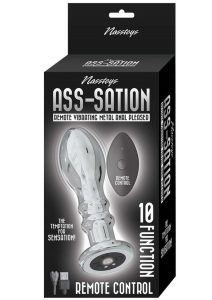 Ass-Sation Remote Control Rechargeable Vibrating Metal Anal Pleaser - Silver