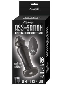 Ass-Sation Remote Control Rechargeable Vibrating Metal Anal Lover - Black