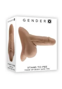 Gender X TPE Stand to Pee Hollow Dong - Caramel