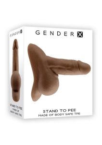 Gender X TPE Stand to Pee Hollow Dong - Chocolate