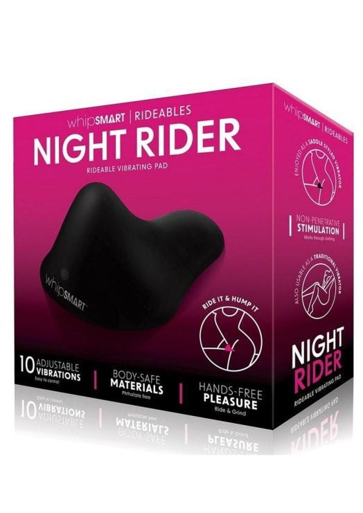 WhipSmart Night Rider Rechargeable Silicone Vibrating Pad - Black
