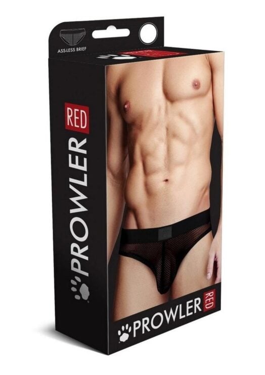 Prowler Red Fishnet Ass-Less Brief - Medium - Black