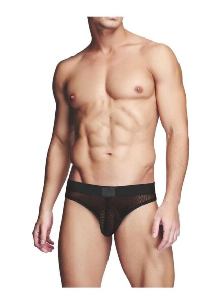 Prowler Red Fishnet Ass-Less Brief - Medium - Black