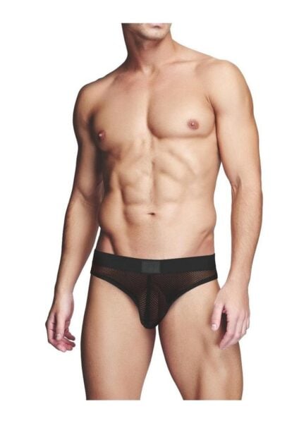 Prowler Red Fishnet Ass-Less Brief - Large - Black