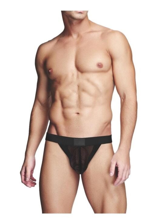 Prowler Red Fishnet Ass-Less Jock - Small - Black