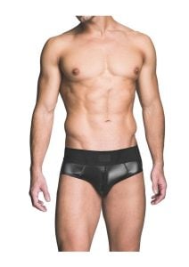 Prowler Red Wetlook Ass-Less Brief - Large - Black