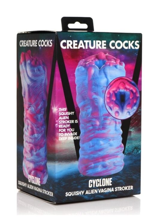 Creature Cocks Cyclone Silicone Squishy Alien Vagina Stroker - Pink/Blue