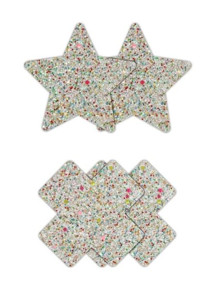 Pretty Pasties Star and Cross Glow in the Dark - Multicolor