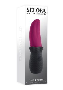 Selopas Tongue Teaser Rechargeable Silicone Clitoral Stimulator - Black