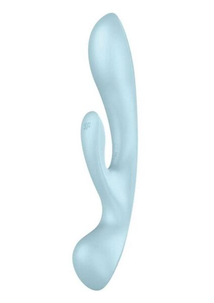 Satisfyer Triple Oh Rechargeable Silicone Dual Stimulating Vibrator - Light Blue