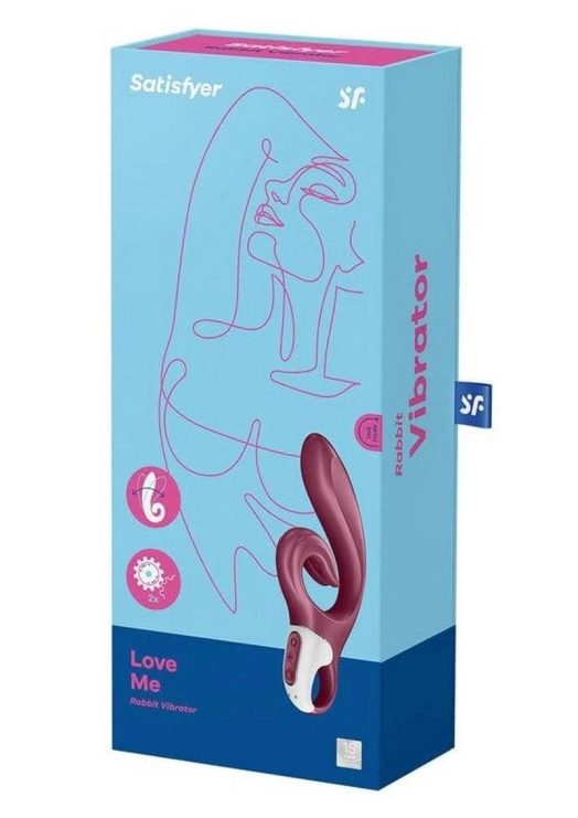 Satisfyer Love Me Rechargeable Silicone Rabbit Vibrator - Red