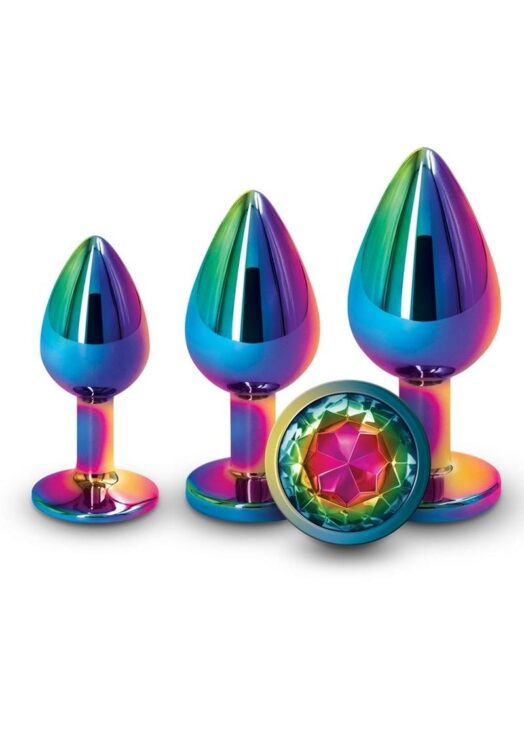 Rear Assets Aluminum Anal Plug Trainer Kit (3 pieces) - Rainbow