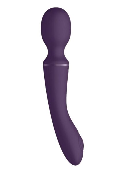 Vive Enora Rechargeable Silicone Double End Pulse Wave Wand and Vibrator - Purple