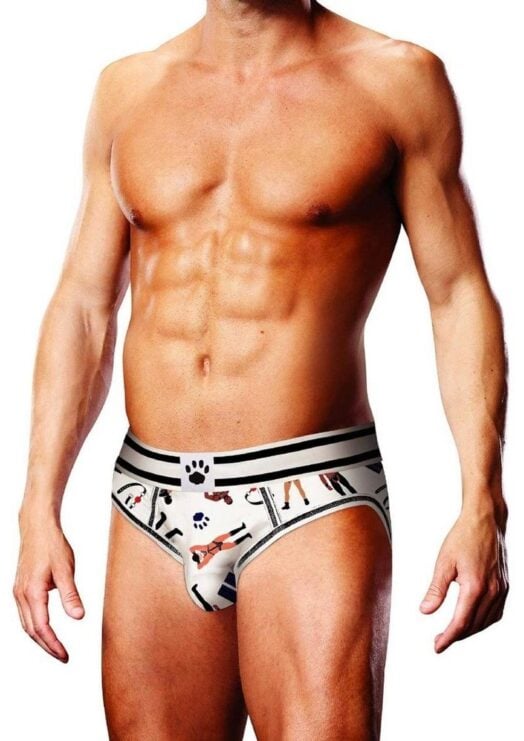 Prowler Spring/Summer 2023 Leather Pride Open Brief - XXLarge - White/Black