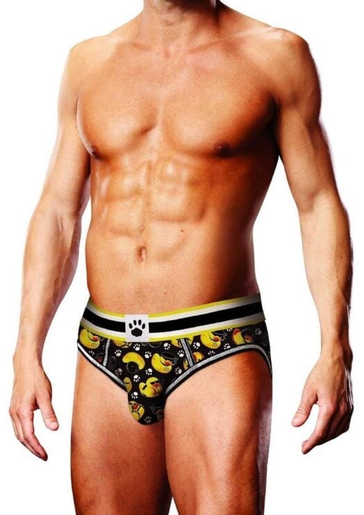 Prowler Spring/Summer 2023 BDSM Rubber Ducks Open Brief - XLarge - Black/Yellow