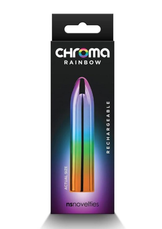 Chroma Rainbow Rechargeable Vibrator - Medium - Multicolor