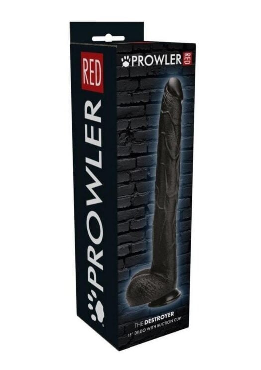 Prowler Red The Destroyer Realistic Dildo with Suction Cup 15in - Black