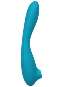 This Product Sucks Bendable Wand Rechargeable Silicone Vibrator - Teal