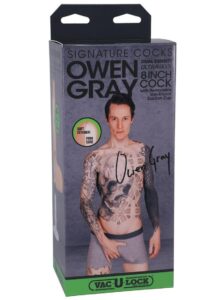 Signature Cocks Ultraskyn Owen Gray Dildo with Removable Suction Cup 9in - Vanilla