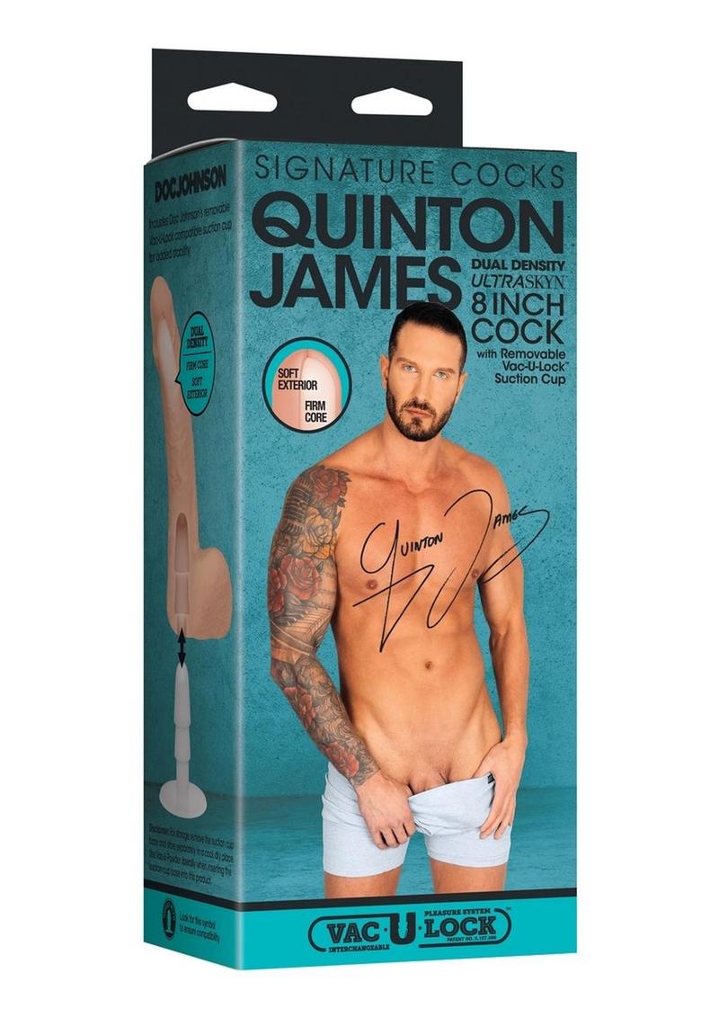 Signature Cocks Ultraskyn Quinton James Dildo with Removable Suction Cup  9.5in - Vanilla | TabooAdultToys.com