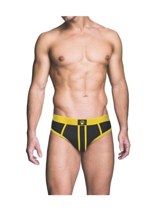 Prowler Red Ass-Less Brief - Small - Black/Yellow