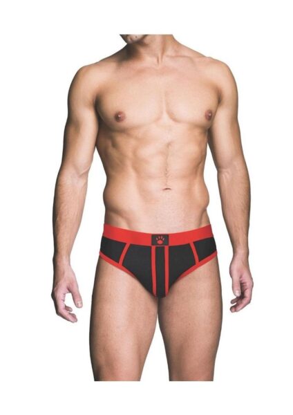 Prowler Red Ass-Less Brief - Small - Black/Red