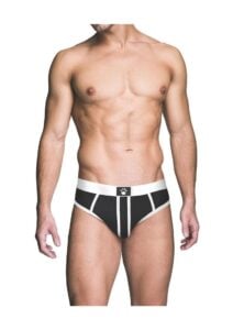 Prowler Red Ass-Less Brief - Small - Black/White